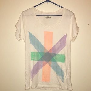 J.Crew factory collection tee white &pastels NWT M